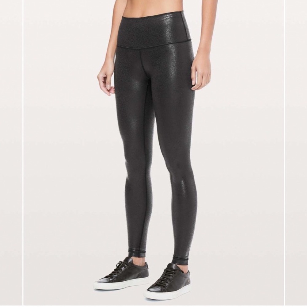 Lululemon Wunder Under High-Rise Tight 25 Luminosity Foil Black W5BNJS Size 4